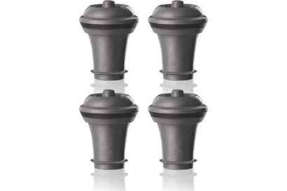 Vacu Vin Wine Saver Vacuum Stoppers – Set of 4 – Gray – Airtight Seal for Opened Bottles to Preserve Freshness Up to 10 Days