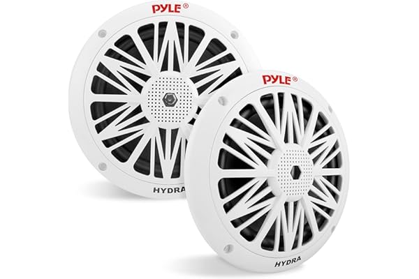 Pyle 6.5 Inch Dual Marine Speakers - 2 Way Waterproof and Weather Resistant Outdoor Audio Stereo Sound System with 200 Watt P