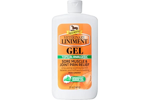 Absorbine Veterinary Liniment Topical Analgesic Sore Muscle and Arthritis Pain Relief Warming Liniment Rub, 12 Ounce Gel