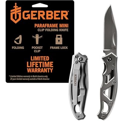 Gerber Gear Paraframe Mini Pocket Knife, 2.2" Fine Edge Small EDC Folding Knife with Safety Lock for Everyday Carry, Gifts fo
