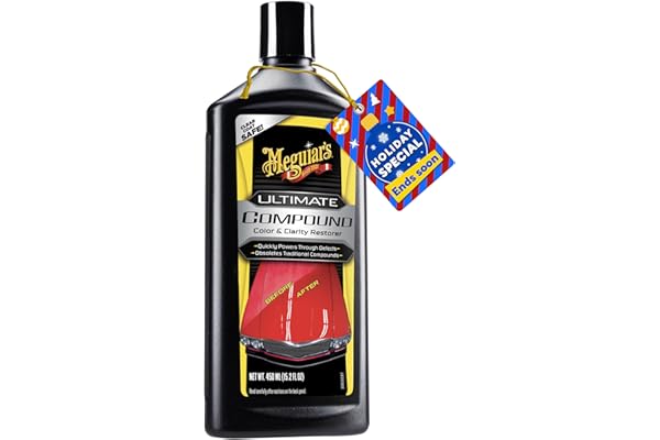 Meguiar’s Ultimate Compound, Pro-Grade Car Scratch Remover for Paint Correction, Removes Swirls and Defects While Restoring G