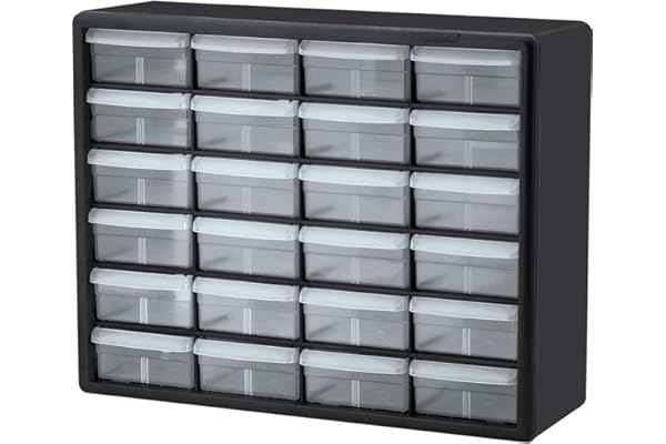 Akro-Mils 24-Drawer Plastic Drawer Storage Cabinet for Garage Organization, Bead Organizer, Building Bricks Storage, Teacher