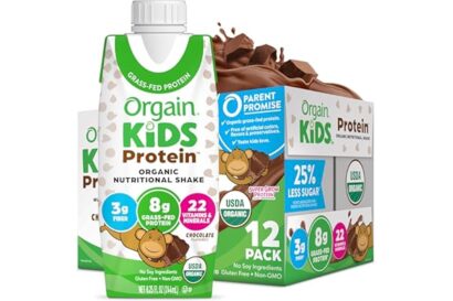 Orgain Organic Kids Nutritional Protein Shake, Chocolate, Healthy Kids Snacks, 8g Dairy Protein, 3g Fiber, 22 Vitamins & Mine