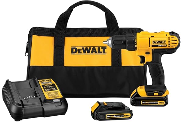 DEWALT 20V Max Cordless Drill/Driver Kit, 2 Batteries and Charger Included (DCD771C2)