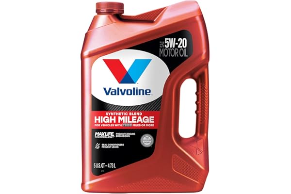 Valvoline High Mileage with MaxLife Technology SAE 5W-20 Synthetic Blend Motor Oil 5 QT