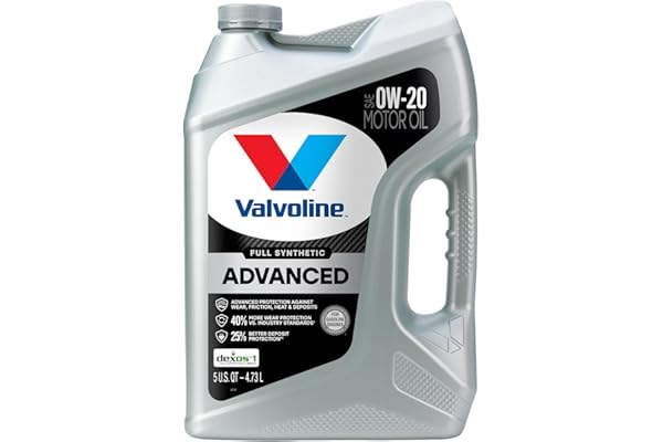 Valvoline Advanced Full Synthetic SAE 0W-20 Motor Oil 5 QT
