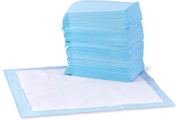 Amazon Basics Dog and Puppy Pee Pads, 5-Layer Leak-Proof Super Absorbent, Quick-Dry Surface, Potty Training, Regular (22x22")