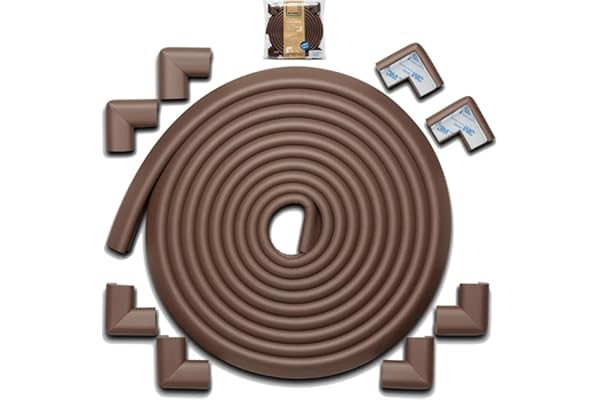 Roving Cove HeftyFit Edge Corner Protector Baby Proofing (Large 18ft Edge 8 Corners), Heavy-Duty, Soft NBR Rubber Foam, Furni