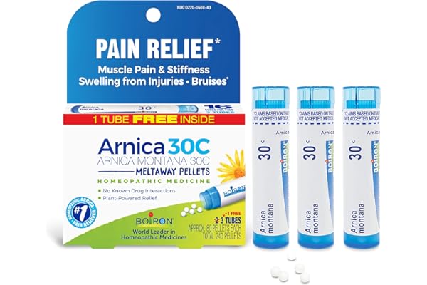 Boiron Arnica Montana 30C Homeopathic Medicine for Relief from Muscle Pain, Muscle Stiffness, Swelling from Injury, and Disco