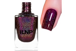 ILNP Black Orchid - Deep Burgundy Holographic Nail Polish, Chip Resistant, Non-Toxic, Vegan, Cruelty Free, 12ml