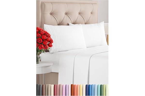 Queen Size 4 Piece Sheet Set - Comfy Breathable & Cooling Bed Sheets Set - Hotel Luxury Bedding for Women, Men, Kids & Teens