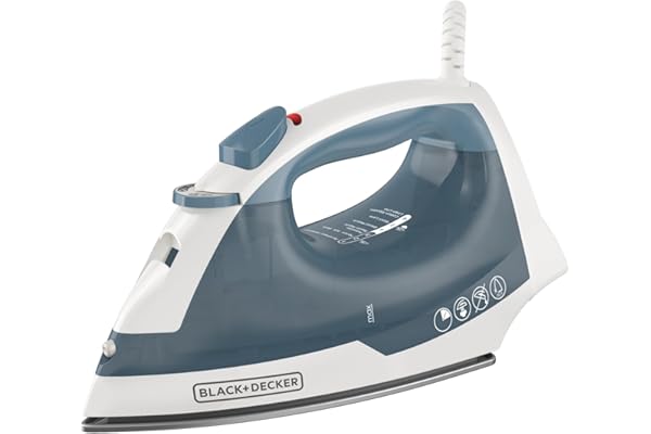 BLACK+DECKER Easy Steam Compact Iron for Clothes, Automatic Shutoff, Nonstick Plate, Light Weight, 1200 Watts