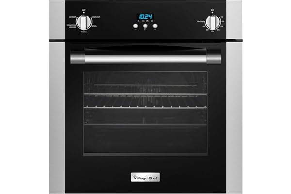 Magic Chef 24-Inch Built-In Electric Single Wall Oven, Stainless Steel, 2.2 Cu. Ft. - Kitchen Appliance with Programmable Con