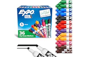 EXPO Dry Erase Markers, Low Odor Ink, Assorted Colors, Chisel Tip, 36 Count - Whiteboard, Calendar, Organization, Essential S