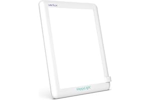 Verilux HappyLight Lucent - One-Touch Light Therapy Lamp with 10,000 Lux, UV-Free, LED Bright White Light & Detachable Stand