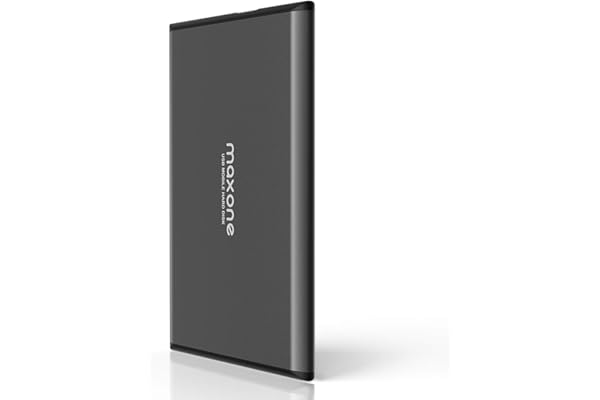 Maxone 500GB Ultra Slim Portable External Hard Drive HDD USB 3.0 Compatible with PC, Laptop, Charcoal Grey