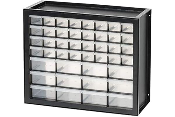 IRIS USA Screw Tool Organizer Small Parts Cabinet, 44-Drawer, Electronics Hardware Nuts and Bolts Plastic Storage Drawers Gar