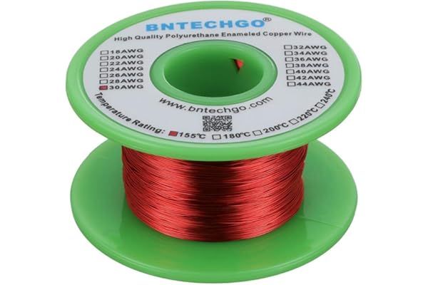 BNTECHGO 30 AWG Magnet Wire - Enameled Copper Wire - Enameled Magnet Winding Wire - 4 oz - 0.0098" Diameter 1 Spool Coil Red