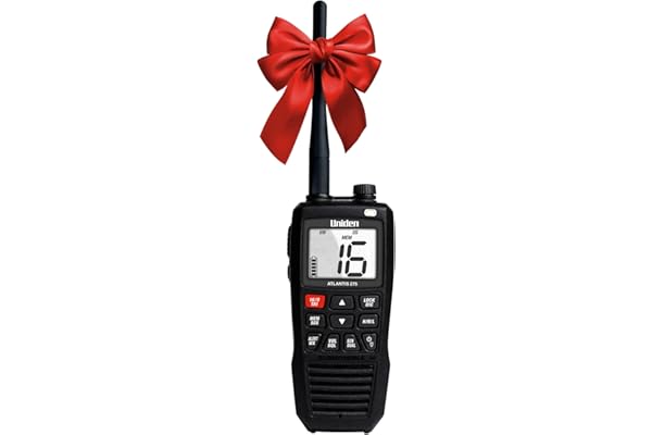 Uniden Atlantis 275 Handheld Two-Way VHF Marine Radio, Floating IPX8 Submersible Waterproof, Large Dual-Color Screen, 6-Watt,