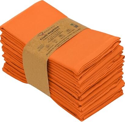 Ruvanti Cloth Napkins Set of 12, 18x18 Inches Napkins Cloth Washable, Soft, Durable, Absorbent, Cotton Blend. Table Dinner Na