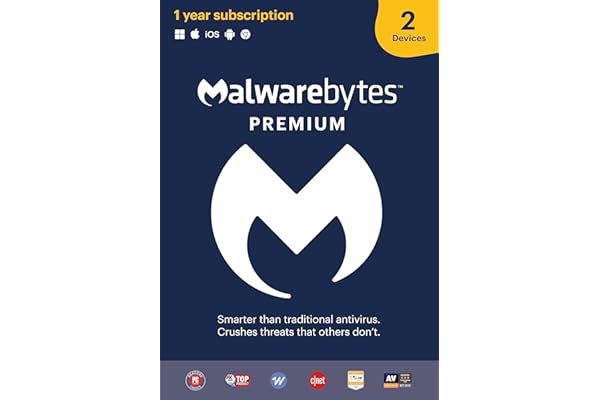 Malwarebytes Premium Software | Amazon Exclusive | 18 Months, 2 Devices (Windows, Mac OS, Android, Apple iOS, Chrome) [softwa