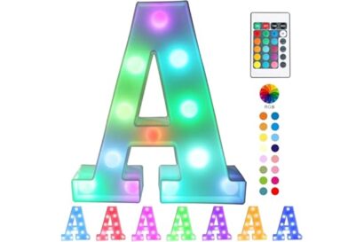 Pooqla Colorful LED Marquee Letter Lights with Remote – Light Up Marquee Signs – Party Bar Letters with Lights Decorations fo