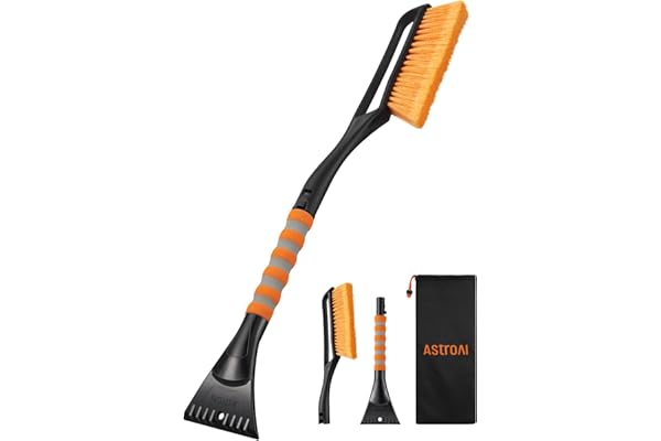 AstroAI 27" Snow Brush and Ice Scrapers for Car Windshield, Detachable Snow Scrapers with Ergonomic Foam Grip for Cars, Truck