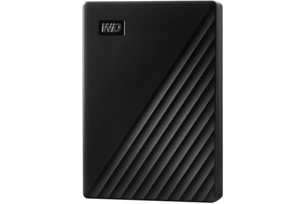 WD 5TB My Passport, Portable External Hard Drive, Black, backup software with defense against ransomware, and password protec