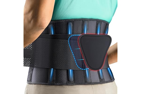 FEATOL Back Brace Support Belt-Lumbar Support Back Brace for Back Pain, Sciatica, Scoliosis, Herniated Disc Adjustable Suppor