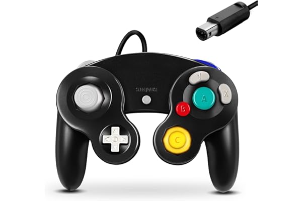 FIOTOK Gamecube Controller, Classic Wired Controller for Wii Nintendo Gamecube (Black)