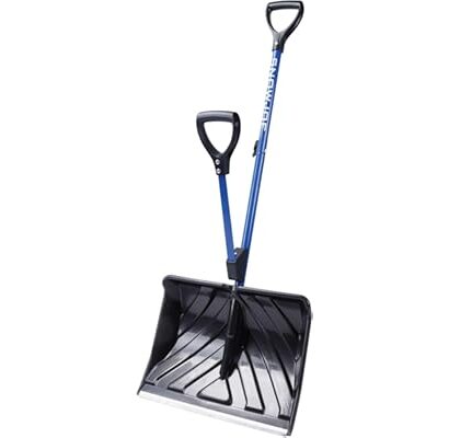 Snow Joe Snow Shovel with 20-Inch Blade and Assist Handle, 3.5 Lbs, Red - Heavy-Duty Lightweight Shoveling Tool for Ice Remov