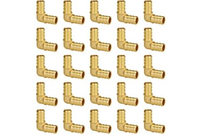 SUNGATOR Pex Fittings 1/2 Inch, 25-Pack 1/2" Pex 90 Degree Elbow, No Lead Brass, NSF, UPC Certified