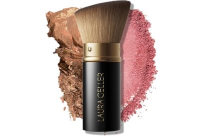 LAURA GELLER NEW YORK Retractable Black Kabuki Brush for Liquid, Cream and Powder Face Makeup With Aluminum Handle