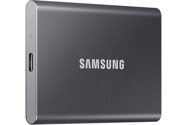 SAMSUNG T7 Portable SSD, 2TB External Solid State Drive, Speeds Up to 1,050MB/s, USB 3.2 Gen 2, Reliable Storage for Gaming,