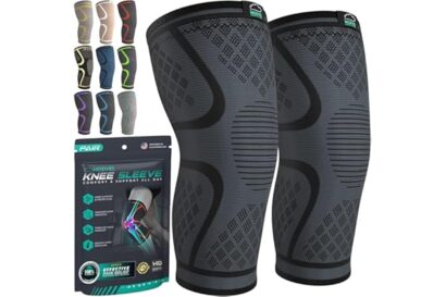 Modvel Compression Knee Brace for Women & Men, 2-Pack Knee Brace for Running Knee Pain, Knee Support Compression Sleeve, Work