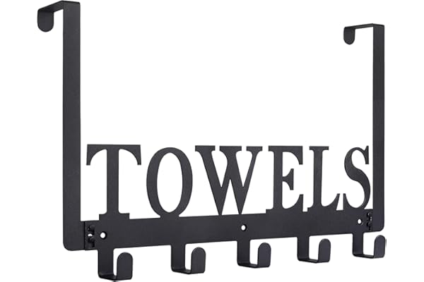 Kuhome Over The Door Hooks, Towel Holder for Bathroom, Door Mount Towel Rack Towel Hooks for Bedroom Beach Towels Bathrobe Wa