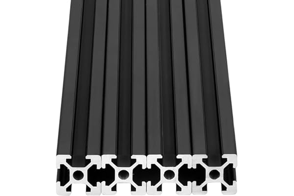 4pcs 400mm T Slot 2020 Aluminum Extrusion European Standard Anodized Linear Rail for 3D Printer Parts and CNC DIY Black(15.75