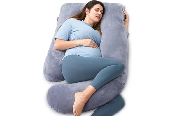 Momcozy Pregnancy Pillows for Sleeping, U Shaped Full Body Maternity Pillow with Removable Cover - Support for Back, Legs, Be