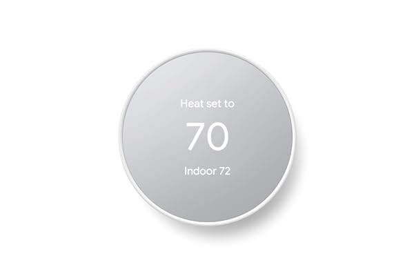 Google Nest Thermostat - Smart Thermostat for Home - Programmable Wifi Thermostat - Snow (Renewed)