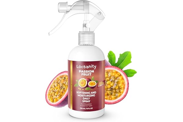 Locsanity Daily Moisturizing Spray for Dull, Dry Locs – Passion Fruit Hair and Scalp Moisturizer for Dreadlocks, Sisterlocks,
