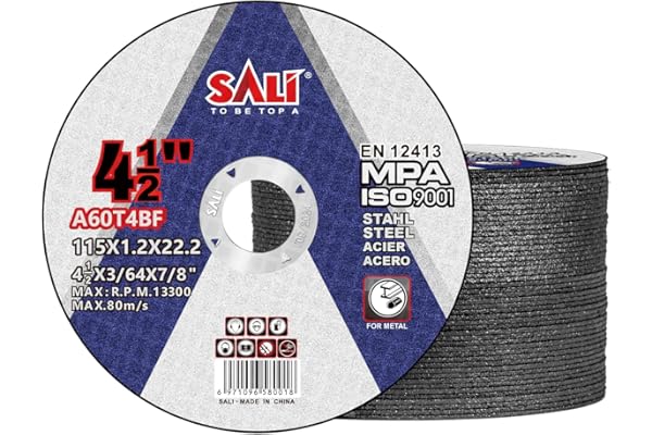 SALI 50 Pack Cut Off Wheel 4 1/2 Inch Cutting Wheels 4-1/2" x 3/64" x 7/8" for Metal & Stainless Steel, Angle Grinder Cutting