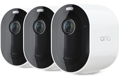 Arlo Pro 4 Spotlight Camera - 3 Pack - Wireless Security, 2K Video & HDR, Color Night Vision, 2 Way Audio, Direct to WiFi No