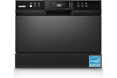 COMFEE’ Countertop Dishwasher, Energy Star Portable Dishwasher, 6 Place Settings & 8 Washing Programs, Speed, Baby-Care, ECO&