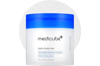 Medicube Zero Pore Pads 2.0, Dual-Textured Facial Toner Pads for Exfoliation and Pore Care with 4.5% AHA Lactic Acid & 0.45%
