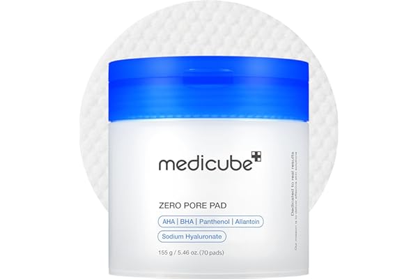 Medicube Zero Pore Pads 2.0, Dual-Textured Facial Toner Pads for Exfoliation and Pore Care with 4.5% AHA Lactic Acid & 0.45%