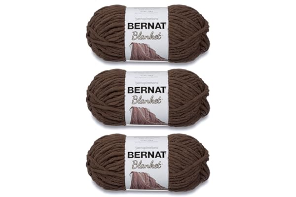 Bernat Blanket Taupe Yarn - 3 Pack of 150g/5.3oz - Polyester - 6 Super Bulky - 108 Yards - Knitting/Crochet