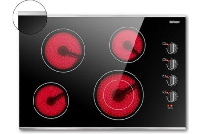 Karinear 30 Inch Electric Cooktop 4 Burners, Knob Control Built-in Ceramic Cooktop, 30" Radiant Electric Stove Top with Glass