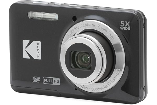 KODAK PIXPRO FZ55-BK 16MP CMOS Sensor Digital Camera 5X Optical Zoom 28mm Wide Angle 1080P Full HD Video 2.7" LCD Vlogging Ca