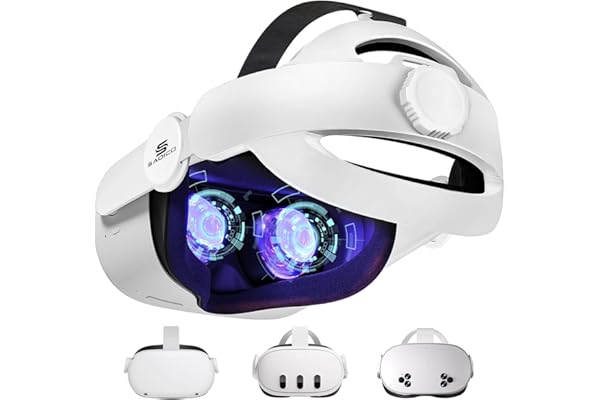 Saqico Head Strap for Meta Oculus Quest 2/3/3s, 3-in-1 Adjustable Halo Headband, Replacement for Elite Strap, Enhanced Comfor