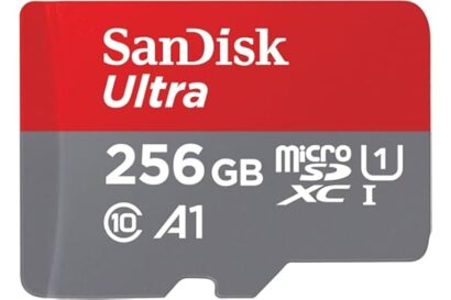 SanDisk 256GB Ultra microSDXC UHS-I Memory Card with Adapter - Up to 150MB/s, C10, U1, Full HD, A1, MicroSD Card - SDSQUAC-25